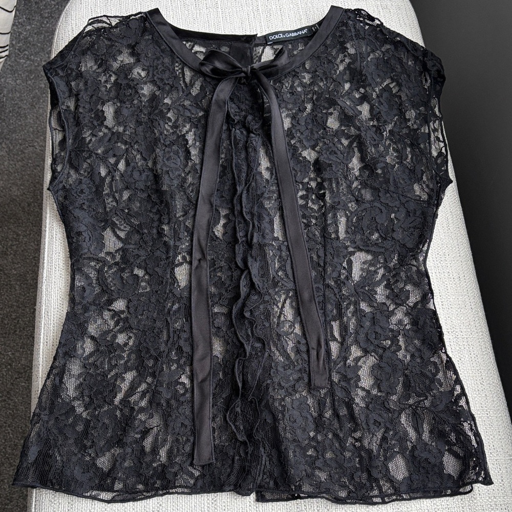 Dolce and Gabbana Black Lace Top